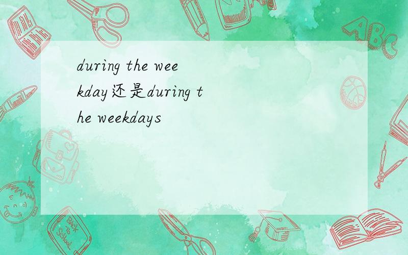 during the weekday还是during the weekdays