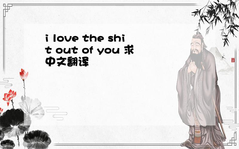i love the shit out of you 求中文翻译