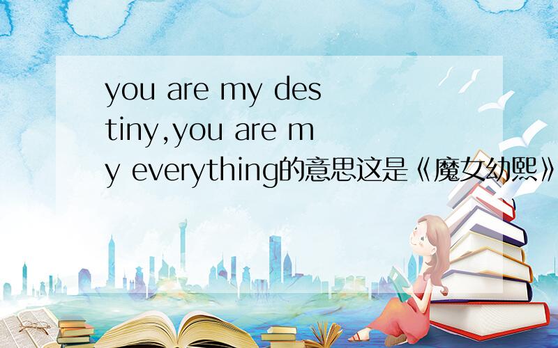 you are my destiny,you are my everything的意思这是《魔女幼熙》里插曲destiny的一句歌词,求个有文采些的翻译