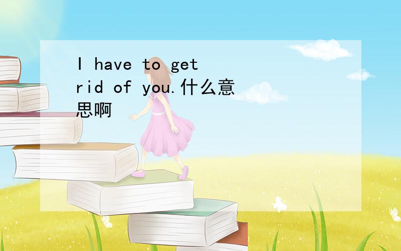 I have to get rid of you.什么意思啊