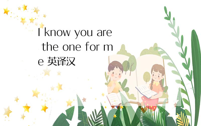 I know you are the one for me 英译汉