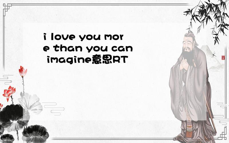 i love you more than you can imagine意思RT