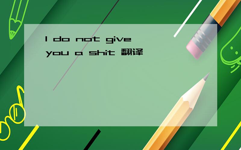 I do not give you a shit 翻译